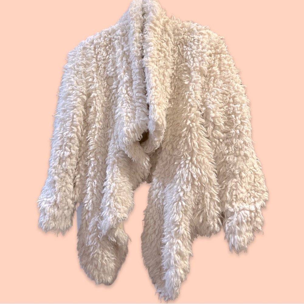 Free People | Cascading Teddy Coat | Ivory | Size XS